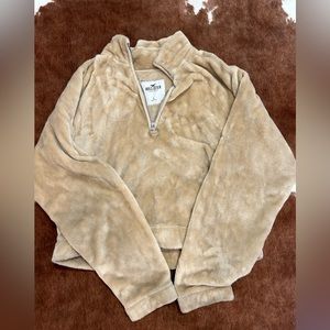 Cropped quarter zip pullover, size small